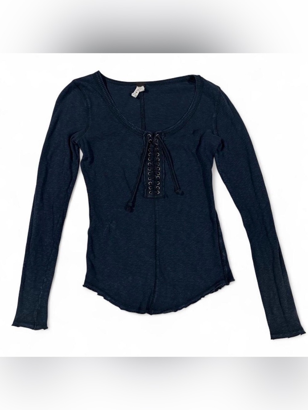 ✨ We The Free Free People Lace-Up Distressed Long Sleeve Top (Small) ✨